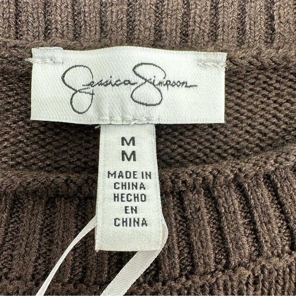 NWT Jessica Simpson Womens Medium Brown Sweater Sheath Dress Long Sleeve Cozy - Picture 4 of 8